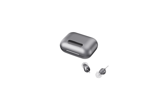 IKON A40C Micro Completely-In-Canal Hearing Aid With Advance Features. Bluetooth Music & Phone, DSP Chip for Rich, Clear Sound, Noise&Feedback Cancellation. App Control 4 Hearing Modes, Customize Sound. On/Off Sensor. Quick ReCharge Power Bank Case.